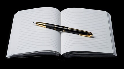A blank page in a journal with a pen poised above, ready to set new personal and professional goals.