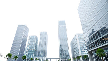 Fototapeta premium Contemporary Office Buildings on White Background