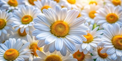 Fototapeta premium Abstract White Daisy Texture: Close-up Floral Pattern Background for Design