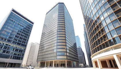 Fototapeta premium Contemporary Office Buildings on White Background