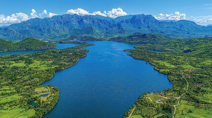 Serene Lake and Mountain Landscape