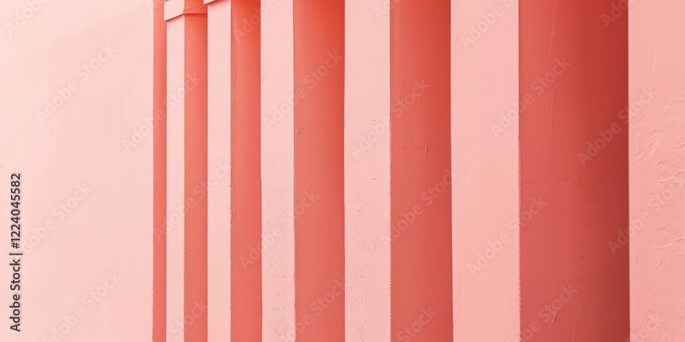 Poster a minimalist aesthetic featuring a light coral backdrop, minimalist design elements arranged symmetr