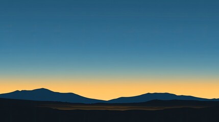 Obraz premium Vast open sky with gradients of blue, seamlessly transitioning into the horizon line, offering maximum copy space.