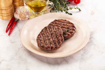 Grilled beef cutlet for burger