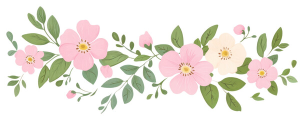 PNG Pink wildflower down border flowers illustration art.