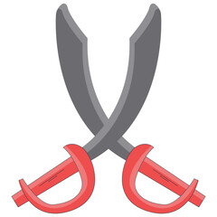 Pirate Treasure with Cute Cartoon Design Concept. Isolated on White Background. Vector Element