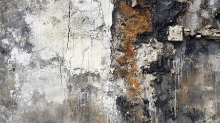 A textured wall showing signs of wear, peeling paint, and discoloration.