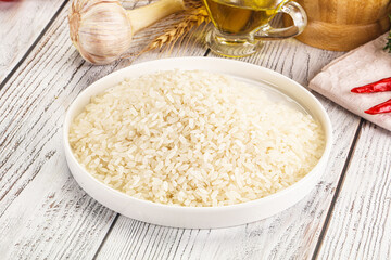 Dry Arborio rice for risotto