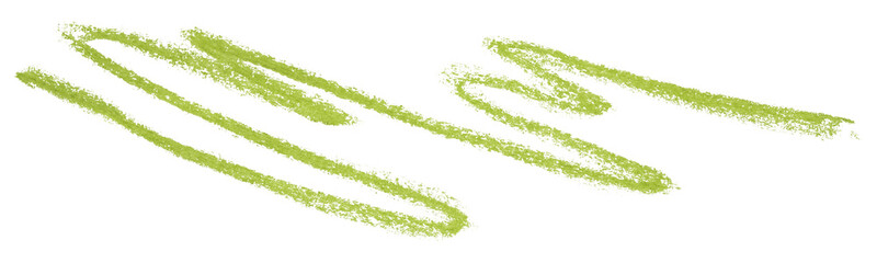 green pencil strokes isolated on transparent background