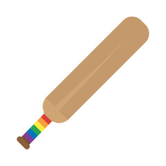 Cricket bat with rainbow pride design