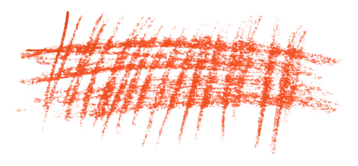 red pencil strokes isolated on transparent background