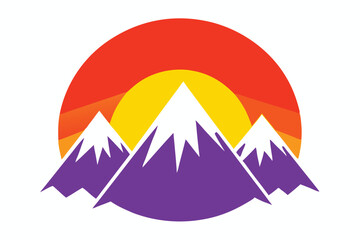 Vibrant Sunset Over Mountain Peaks A.eps