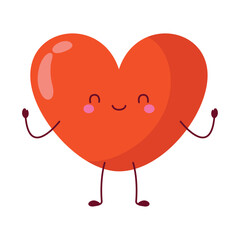 Red Heart with Open Arms Illustration