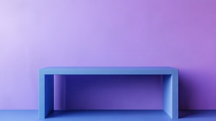 Fototapeta premium Minimalist Purple and Blue Product Display Shelf