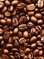 Obraz premium Closeup Of Roasted Coffee Beans With Rich Texture For Perfect Caffeine Experience : Generative AI