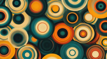Fototapeta premium Abstract Colorful Concentric Circles Pattern