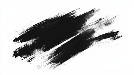 Obraz premium Abstract Black Brushstrokes on White Background