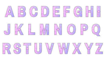 set of colorful line alphabet vector design