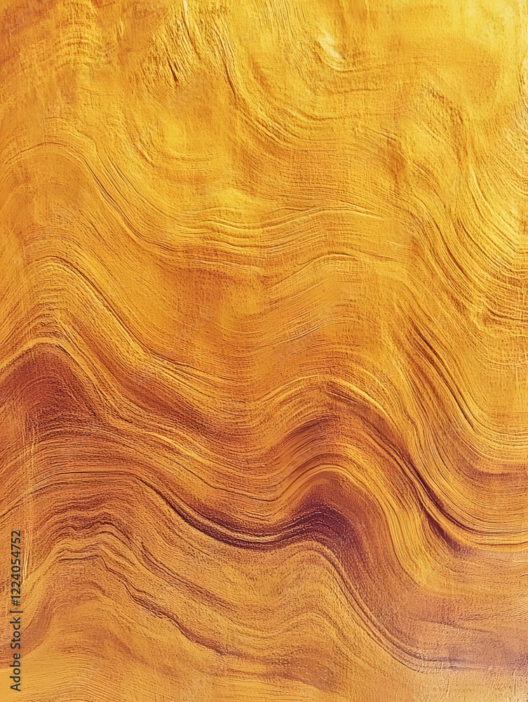 Poster Golden Abstract Texture with Wavy Patterns: Rich and Luxurious Art Design : Generative AI