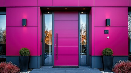 Modern Magenta House Entrance