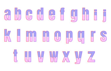 set of colorful line alphabet vector design
