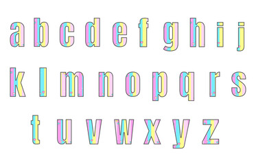 set of colorful line alphabet vector design
