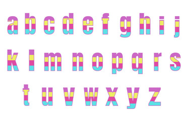 set of colorful line alphabet vector design
