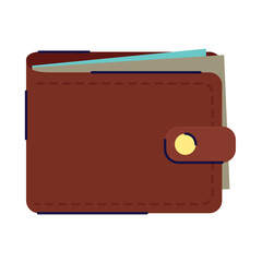 Leather wallet icon