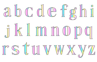 set of colorful line alphabet vector design
