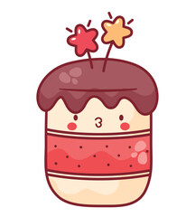 Chocolate Cake cute Illustration