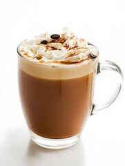 Rich Flavored Coffee with Whipped Cream and Coffee Bean Garnish : Generative AI