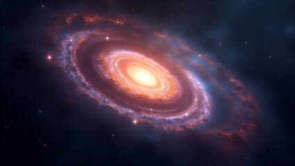 Fototapeta premium Cosmic Wonder: A Brilliant Galaxy in the Heart of the Universe