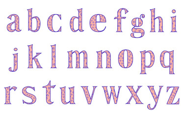 set of colorful line alphabet vector design