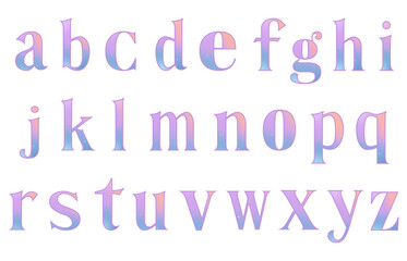 set of colorful line alphabet vector design