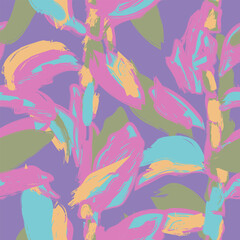 Colourful Abstract Floral Seamless Pattern Design