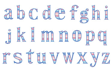 set of colorful line alphabet vector design