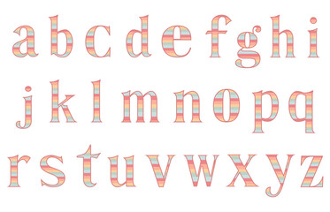 set of colorful line alphabet vector design