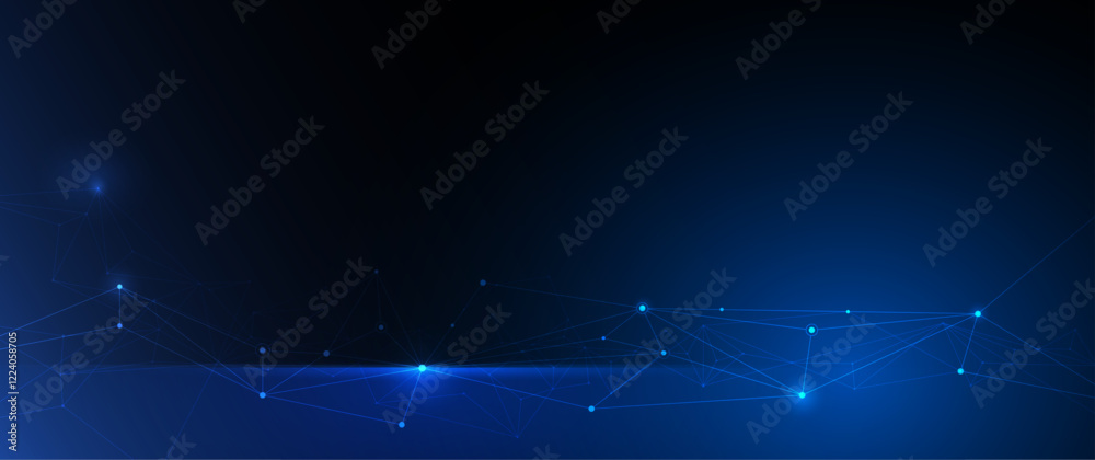 Wall mural vector molecule. abstract internet network connection design for web site. digital data, network com