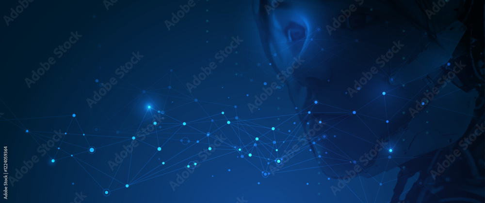 Aufkleber vector abstract modern technology futuristic, ai artificial intelligence concept. cyber big data, di