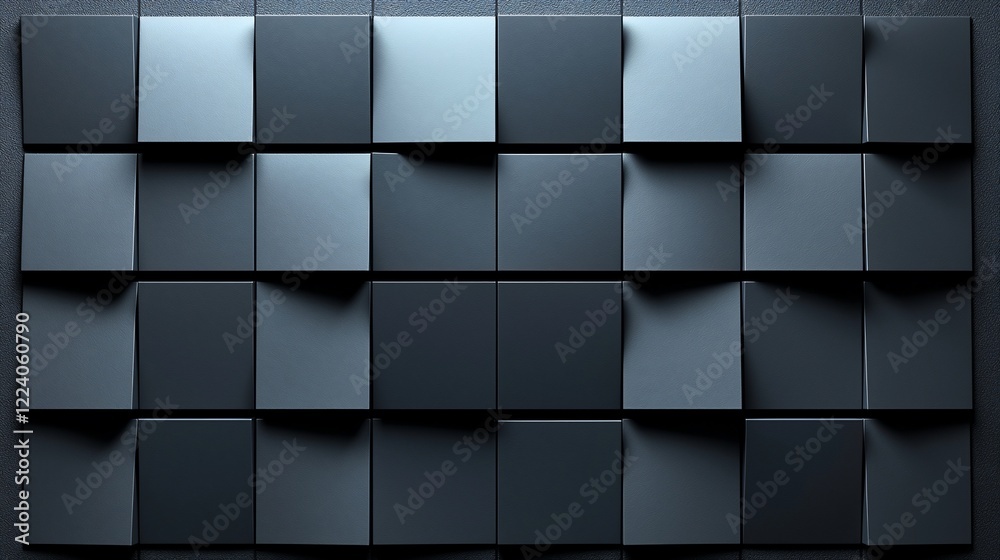 Poster Abstract dark gray cubes pattern background.