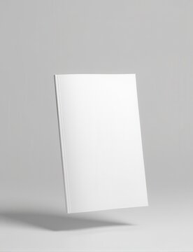 A realistic saddle stitch booklet mockup with a smooth, unbranded cover and professional layout, ideal for promotional purposes.