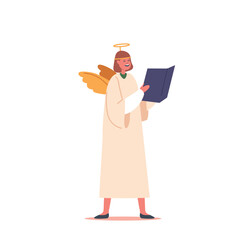 Innocent Child Dressed As An Angel, Joyfully Singing With A Choir, Radiating Purity, Grace, And Heavenly Melodies