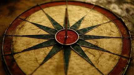 Antique Compass Rose: A Vintage Navigation Tool