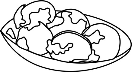  telur balado Nusantara Cuisine coloring page