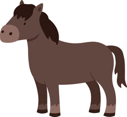 Fototapeta premium A vibrant and detailed illustration of a farm animal horse. Perfect for agricultural themes, farm-related content and countryside illustrations. Ideal for use in children’s books and posters