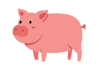 A vibrant and detailed illustration of a farm animal Pig.  Perfect for agricultural themes, farm-related content and countryside illustrations. Ideal for use in children’s books a posters