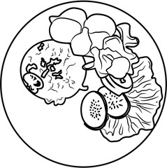 fried rice Nusantara Cuisine coloring page
