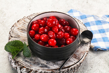 Red sweet ripe juicy cranberry
