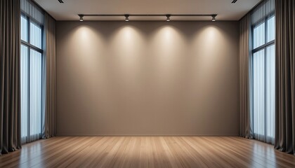 Obraz premium empty room with a wall and spotlight