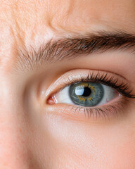 Fototapeta premium Close up of person worried eyes, showing detail and emotion